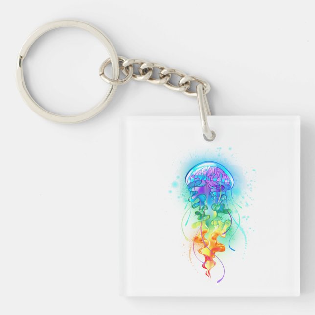 Porte-clefs Méduse arc-en-ciel (Devant)