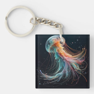 Porte-clefs méduse marine/plage/côtière