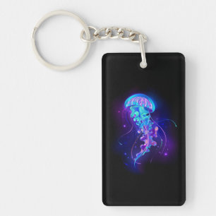 Porte-clefs Méduse vibrante aux couleurs lumineuses