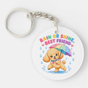 Porte-clefs Meilleur ami pluie ou soleil Design de caniche mig