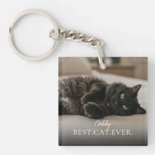 Porte-clefs Meilleur Chat Du Monde Nom et Photo de Votre Anima