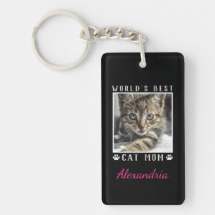 Porte-clefs Meilleur Chat Mondial Maman Empreintes de pattes C