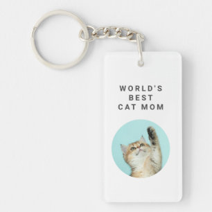 Porte-clefs Meilleur Chat Mondial Maman Personnalisée Drôle 2 