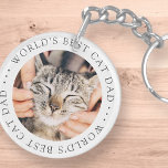 Porte-clefs Meilleur Chat Papa Élégant Simple Photo Personnali<br><div class="desc">Ce design simple et classique est composé de typographie serif et d'ajouter une photo personnalisée.</div>
