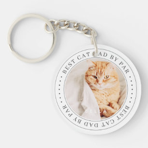 Porte-clefs Meilleur Chat Papa Par Par Classique Photo Simple
