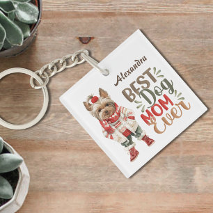 Porte-clefs Meilleur Chien Maman Toujours Yorkie Personnalisé