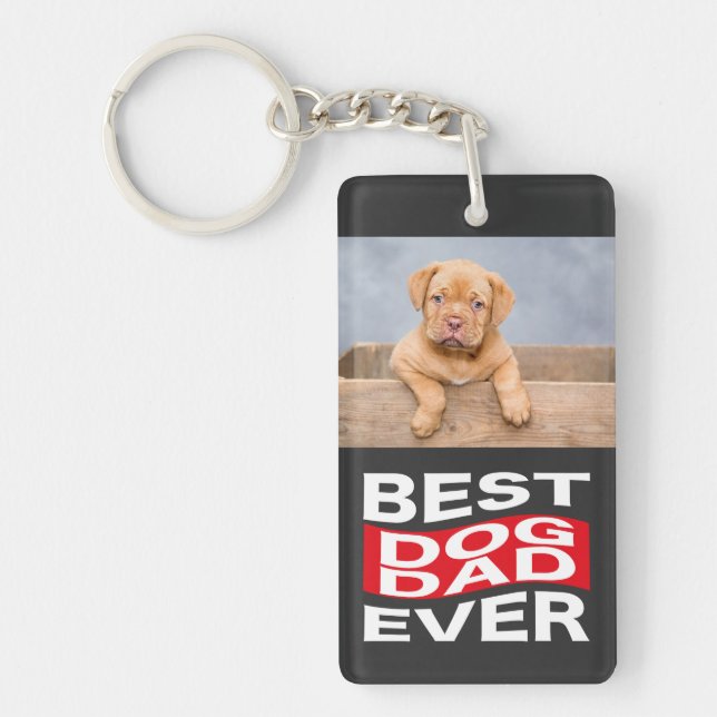 Porte-clefs Meilleur Chien Papa Jamais Pet Photo Personnalisé (Devant)