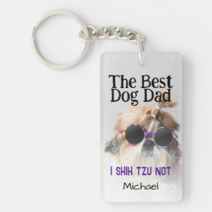 Porte-clefs Meilleur chien papa Shih Tzu Pas de nom personnali