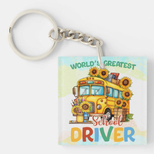 Porte-clefs Meilleur Conducteur d'Autobus Scolaire du Monde