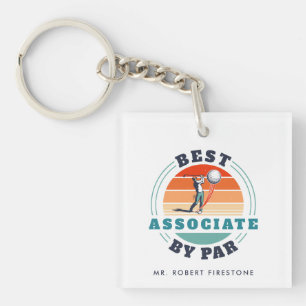 Porte-clefs Meilleur Coworker Par Par Personnalisé Retro Golf 