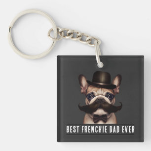 Porte-clefs Meilleur Frenchie Papa Jamais Nom personnalisé Dou