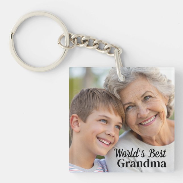 Porte-clefs Meilleur grand-mère simple Porte - clé personnalis (Devant)