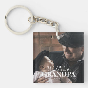 Porte-clefs Meilleur grand-père du monde Photo personnalisée K