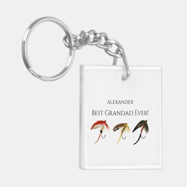 Porte-clefs Meilleur Grand-Père Jamais ! Pêcheurs à la mouche  (Devant gauche)