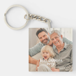 Porte-clefs Meilleur Grand-Père Jamais Photo Personnalisée Cré