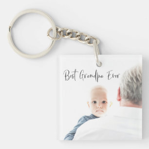 Porte-clefs Meilleur Grand-Père Jamais Photo Personnalisée Scr