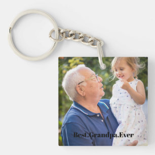 Porte-clefs Meilleur Grand Père Personnalisé 2 Photo Double Fa