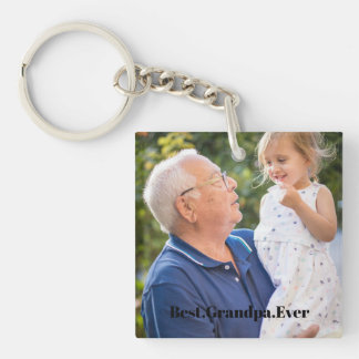 Porte-clefs Meilleur Grand Père Personnalisé 2 Photo Double Fa