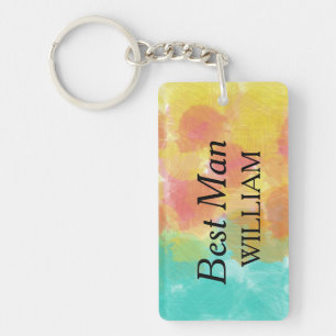 Porte-clefs Meilleur Homme Aquarelle Artistique