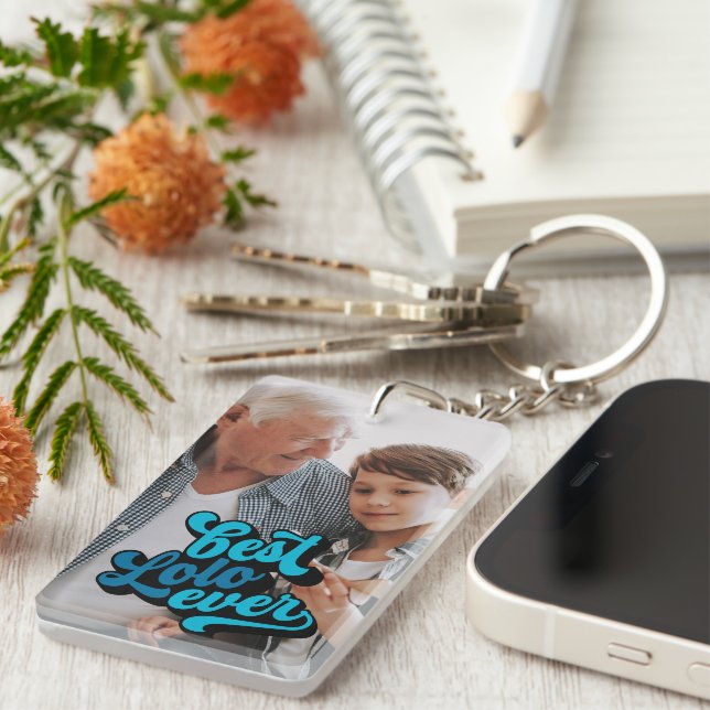 Porte-clefs Meilleur Lolo jamais | Grand-père Photo (Devant droit)