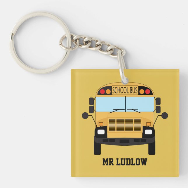 Porte-clefs Meilleur Merci de chauffeur de bus scolaire (Devant)