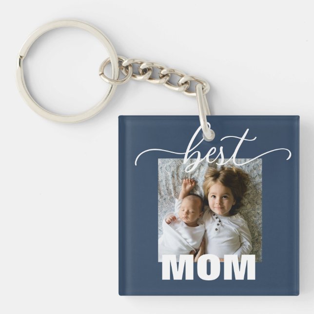 Porte-clefs Meilleur MOM Enfants Photo Fête des mères (Devant)