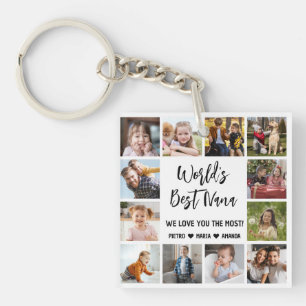Porte-clefs Meilleur Nana Grandkids 12 photo Collage