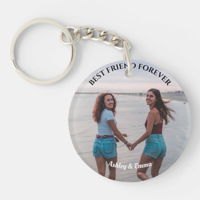 Porte-clefs Meilleur nom et photo personnalisée pour les amis (Devant)
