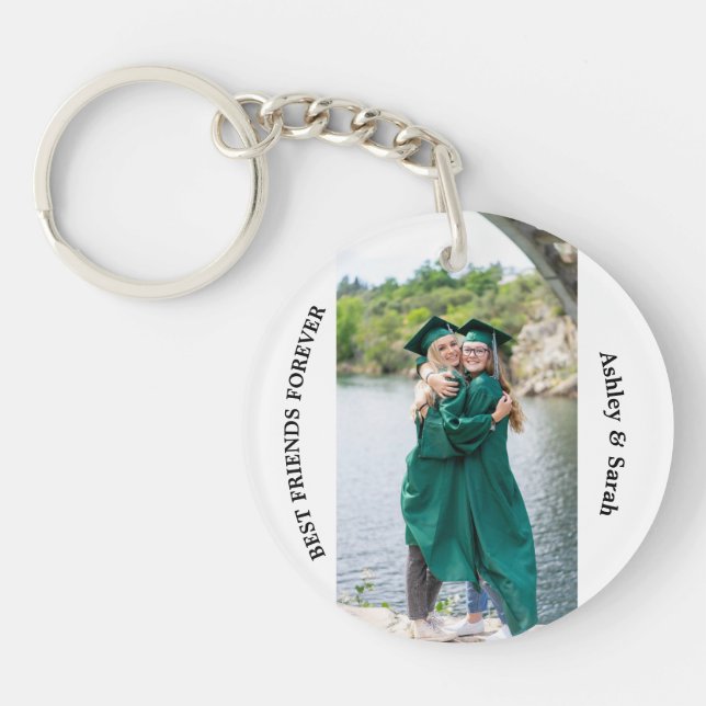 Porte-clefs Meilleur nom et photo personnalisée pour les amis (Devant)