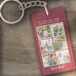 Porte-clefs Meilleur papa ! 6 Photo Collage Moderne Bourgogne<br><div class="desc">Police de script de meilleur papa avec 6 emplacements photo de famille avec un message personnalisé pour votre papa numéro 1.</div>