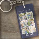 Porte-clefs Meilleur papa ! 6 Photos Message Personnalisé Mari<br><div class="desc">Police de script de meilleur papa avec 6 emplacements photo de famille avec un message personnalisé pour votre papa numéro 1.</div>