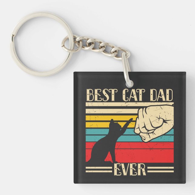 Porte-clefs Meilleur Papa Chat du Monde (Devant)