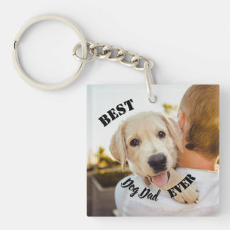 Porte-clefs Meilleur Papa Chien Drôle Photo d'Animal de Compag