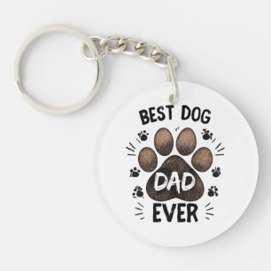 Porte-clefs Meilleur Papa Chien Ever – Empreinte de Patte Mign