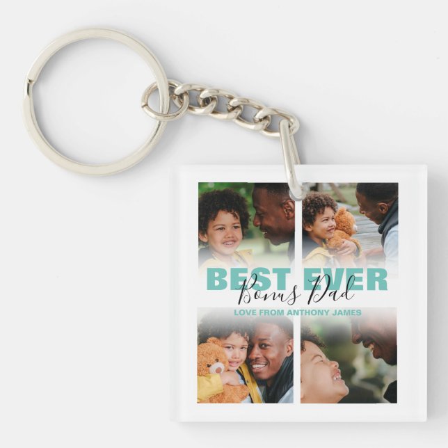 Porte-clefs Meilleur papa de Bonus pour toujours | Collage de  (Devant)
