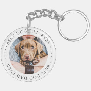 Porte-clefs Meilleur Papa de Chien Élégant Simple Photo Person