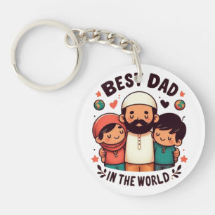Porte-clefs Meilleur Papa du Monde - Papa Musulman Affectueux 