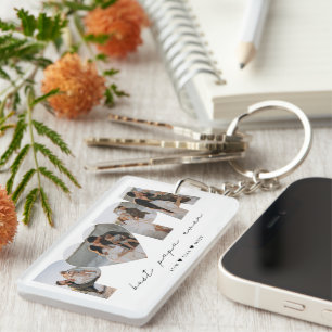 Porte-clefs Meilleur Papa Ever 4 Photo Collage pour papa ou gr