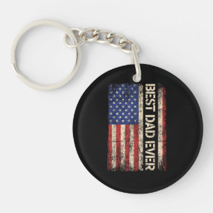 Porte-clefs Meilleur Papa Jamais Drapeau Américain Cadeaux pou