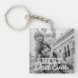 Porte-clefs Meilleur Papa Jamais Moderne Cool Broderie Photo P