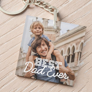 Porte-clefs Meilleur Papa Jamais Moderne Cool Broderie Photo P