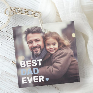 Porte-clefs Meilleur papa jamais photo coeur fête des pères