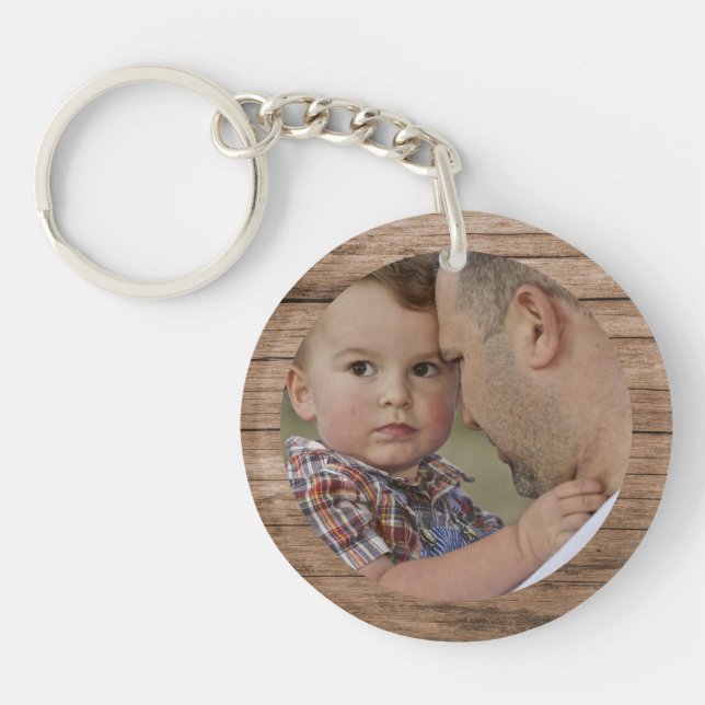 Porte-clefs Meilleur papa Jamais Photo personnalisée Créer vot (Devant)