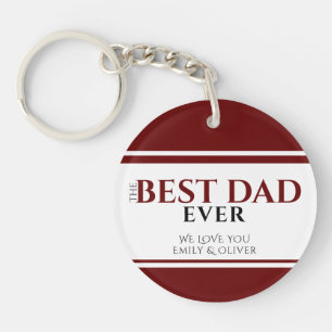 Porte-clefs Meilleur papa Jamais Red Stripe Père's Day Keepsak
