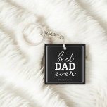 Porte-clefs Meilleur papa jamais script photo noir<br><div class="desc">Meilleur Papa Jamais.</div>