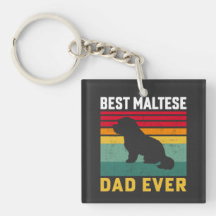 Porte-clefs Meilleur papa maltais jamais, papa de chien maltai
