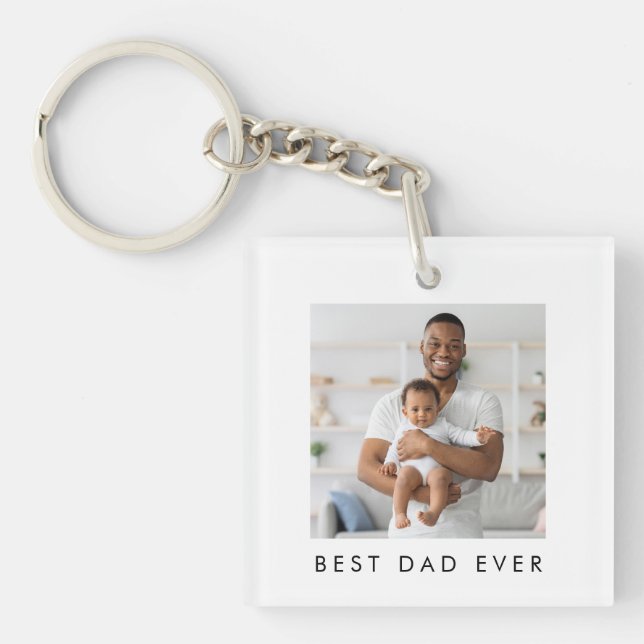 Porte-clefs Meilleur Papa Moderne 2 Photos (Devant)