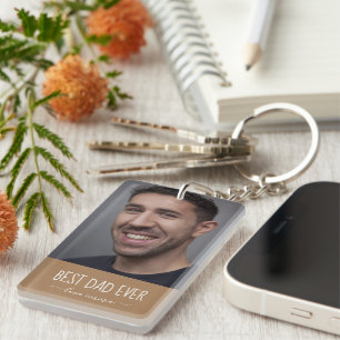 Porte-clefs Meilleur Papa Personnalisé Photo Cadeau de la Fête
