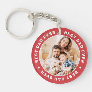 Porte-clefs Meilleur Papa Simple Moderne Photo Personnalisée