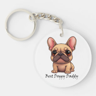 Porte-clefs Meilleur Papa Toutou Bouledogue Français Animal de